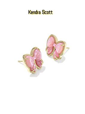 Haley Bow Gold Stud Earrings